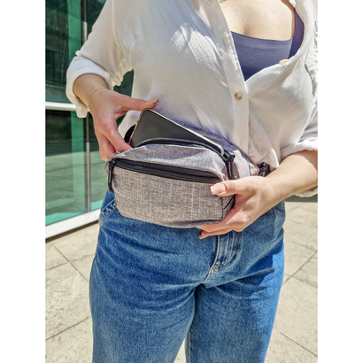 Saszetka zapinana w pasie RPET B'RIGHT | Kian szary